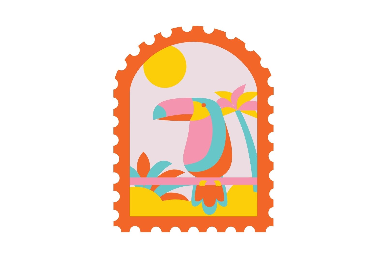 illustration colorée d'un toucan du Costa Rica